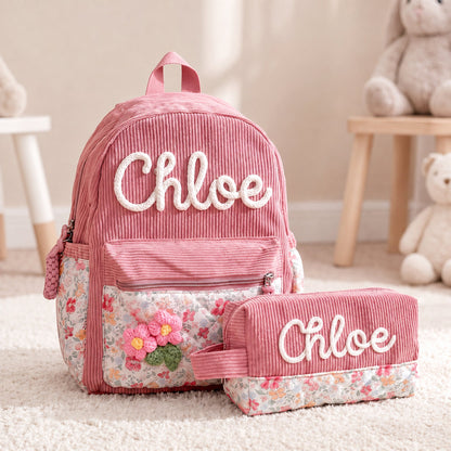 Personalized Corduroy Pencil Case – Custom Yarn Name Pencil Pouch | Back to School