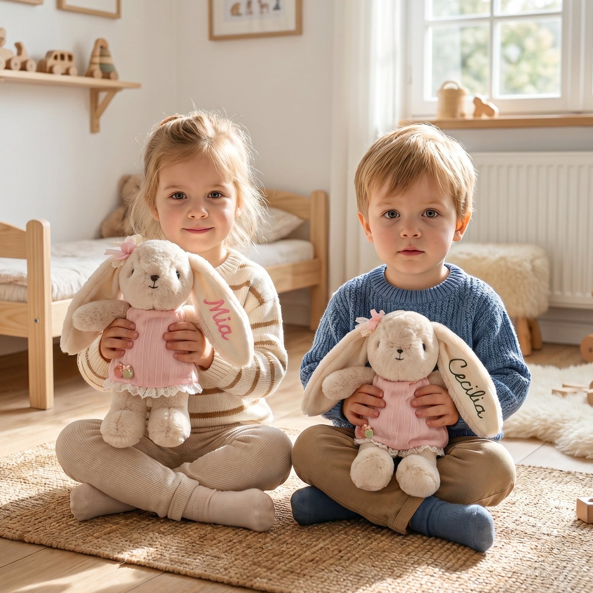 Personalized Embroidered Bunny Plush Baby Gift