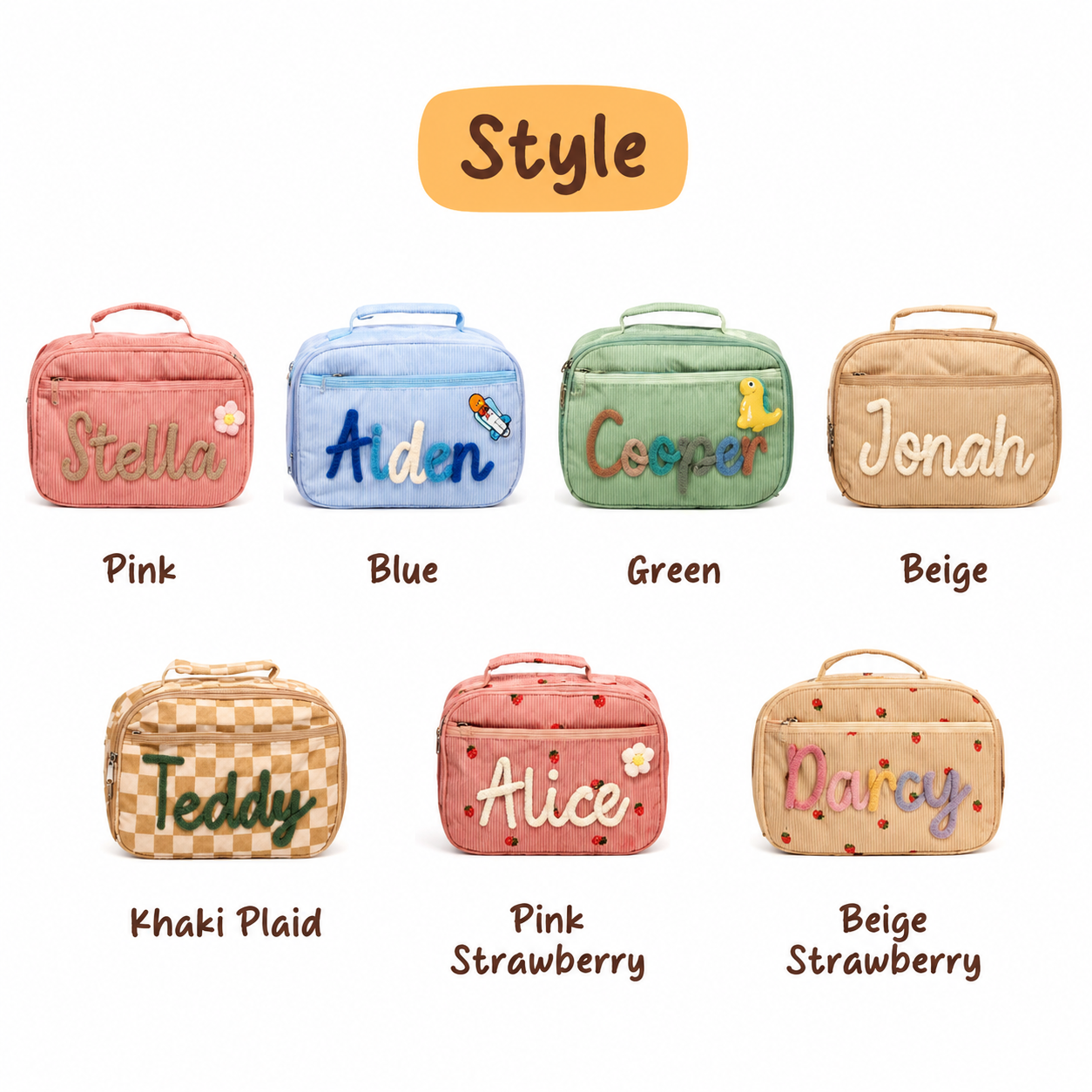 Personalized Kids Lunch Bag | Embroidered Name Insulated Lunch Box for School & Toddlers