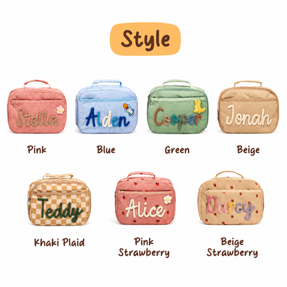 Personalized Kids Lunch Bag | Embroidered Name Insulated Lunch Box for School & Toddlers