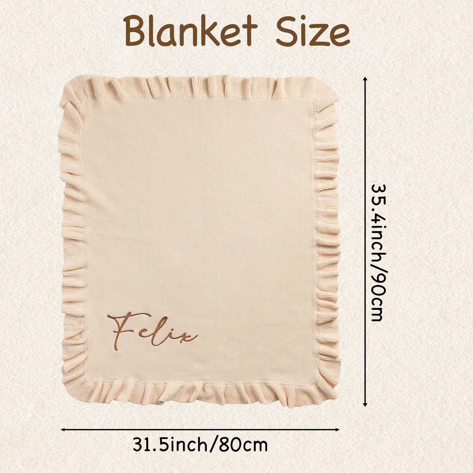 Floral Personalized Baby Blanket – Custom Name Knit Blanket, Soft Newborn Gift