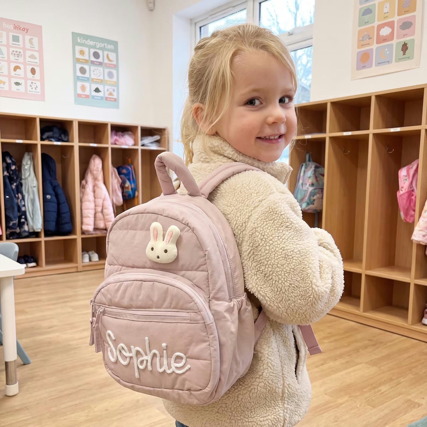 Personalized Quilted Toddler Backpack – Embroidered Name | Daycare & Preschool Bag