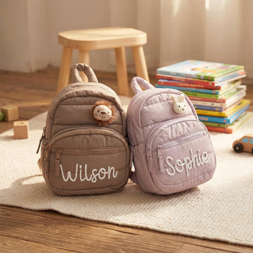 Personalized Quilted Toddler Backpack – Embroidered Name | Daycare & Preschool Bag