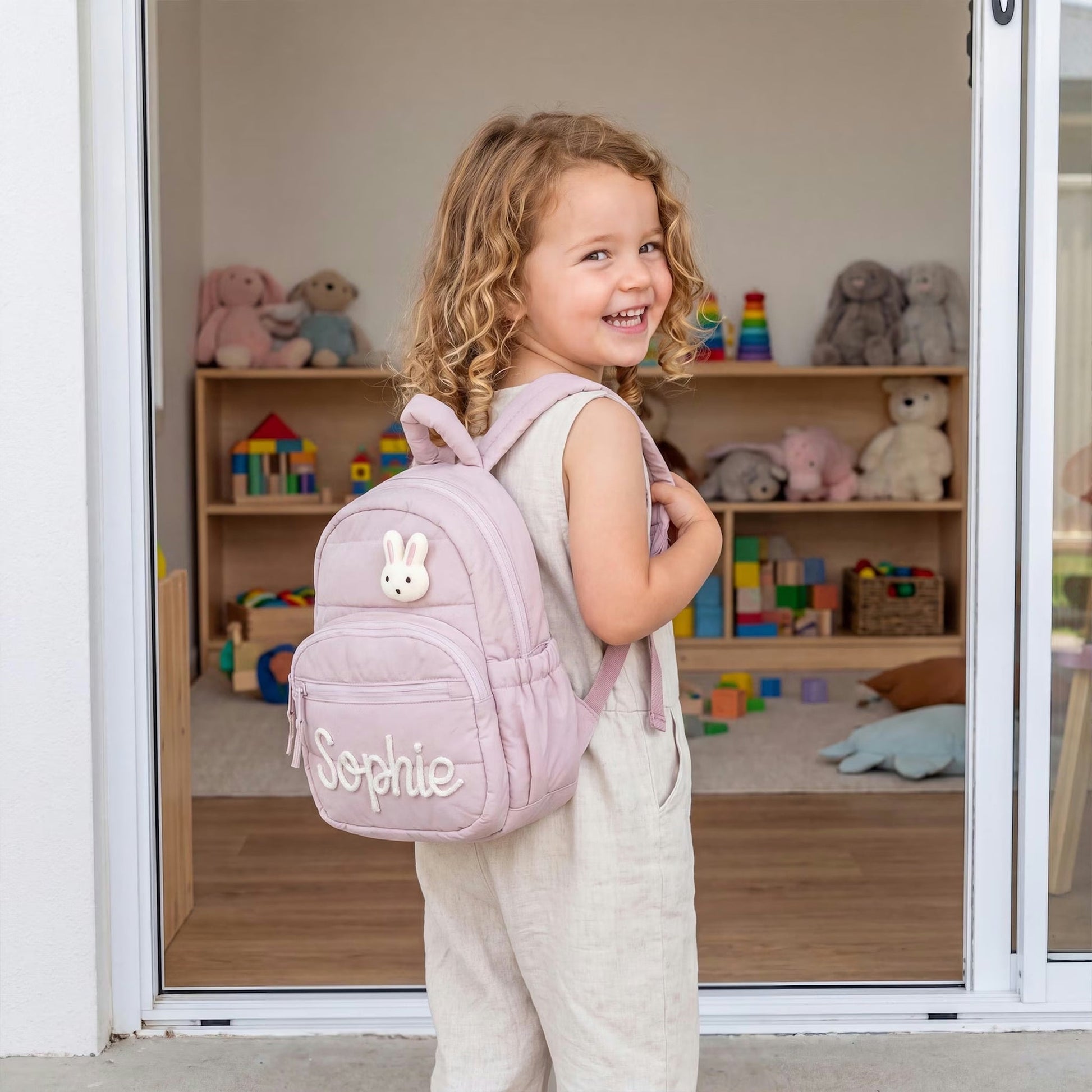 Personalized Quilted Toddler Backpack – Embroidered Name | Daycare & Preschool Bag
