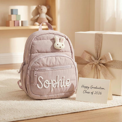 Personalized Quilted Toddler Backpack – Embroidered Name | Daycare & Preschool Bag