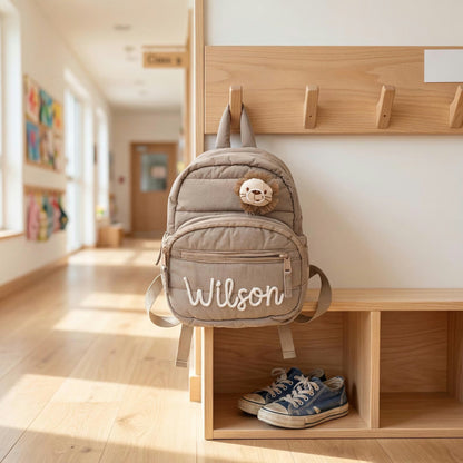 Personalized Quilted Toddler Backpack – Embroidered Name | Daycare & Preschool Bag